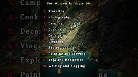Top 10 hobbies for women in their 30s #shortsfeed #habits #hobbies #women #girls #facts #motivation