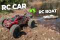 Rc Cars vs Rc Jet Boat Tug a war