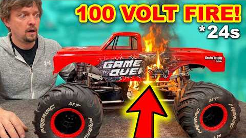 $10,000 Giant RC Car catches FIRE