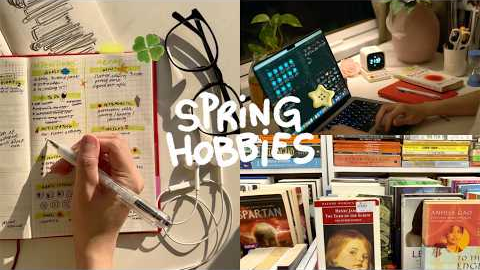 hobbies in spring: messy art, thrifted books & my journal routine